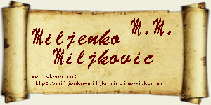 Miljenko Miljković vizit kartica
